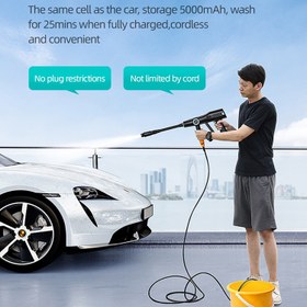 تصویر نازل کارواش سیار و خانگی با شلنگ 5 متری یوسامز USAMS US-ZB252 Portable Car Washing Spray Nozzle 