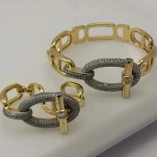 تصویر دستبند و انگشتر طلایی هرمس کد BA00097 