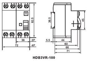تصویر کلید محافظ جان (RCCB) مدل دو پل 100آمپر HDB3VR2100SC برند HIMEL 