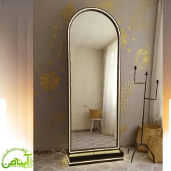 تصویر آینه قدی پایه دار نئون فلکس - مدل گنبدی 