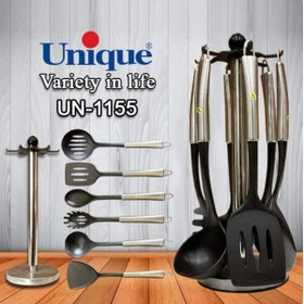 تصویر ست کفگیر و ملاقه یونیک 7 پارچه دسته استیل UN-1155 