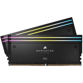 تصویر رم کامپیوتر DDR5 دو کاناله 7200 مگاهرتز CL34 کورسیر مدل Dominator Titanium RGB با ظرفیت 32 گیگابایت Corsair Dominator Titanium RGB DDR5 32GB 7200MHz CL34 Dual Ram