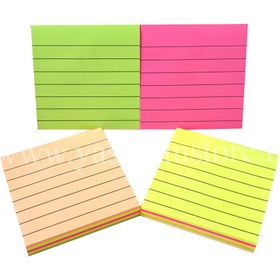 تصویر کاغذ یادداشت لبه چسب خط دار sticky notes GS04 