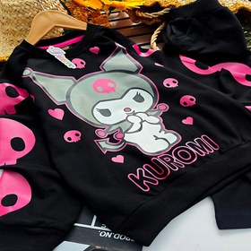 تصویر ست بلوز و شلوار دخترانه کرومی مناسب پاییز و زمستان رنگ سیاه 