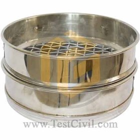 تصویر الک آزمایشگاهی استیل 8 اینچ و توری استیل مش 140 