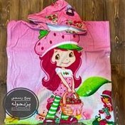 تصویر حوله پانچو کودک توت فرنگی ا Strawberry design kids poncho towel Strawberry design kids poncho towel