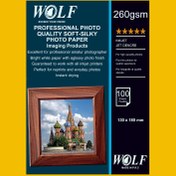 تصویر کاغذ ابریشمی سافت سیلک 260 گرم عکاسی RC ولف سایز 18×13 سانتیمتر Wolf 260 gr RC Soft-Silky Photo Paper Size 13×18 cm
