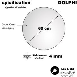 تصویر آینه سرویس بهداشتی دلفین Dolphin مدل NQ-60-Form 19 