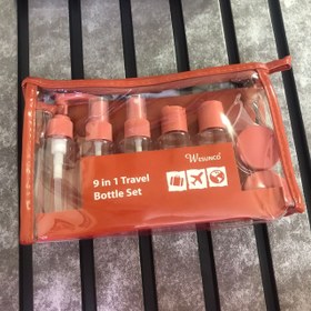 تصویر پک مسافرتی 9 تکه - آجری 9 in 1 travel bottle set WESUNCO