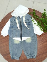 تصویر ست هودی و شلوار وارداتی جین - سایز ۱۱۰ 