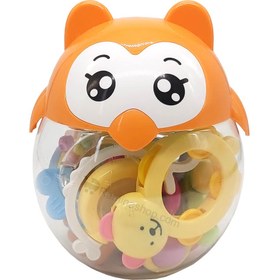 تصویر پک جغجغه نوزاد طرح جغد 