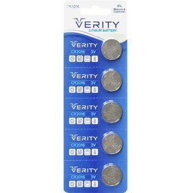 تصویر باتری سکه ای Verity CR2016 بسته 5 عددی Verity CR2016 Minicell Battery Pack Of 5