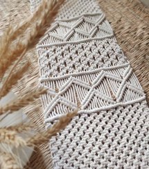 تصویر رانر مکرومه مدل گندم - شیری 