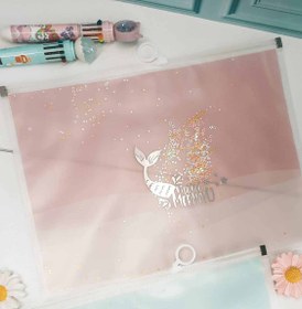 تصویر پوشه دم پری پولک دار A4 پوشه زیپ دار آکواریومی