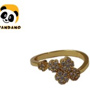 تصویر انگشتر زنانه ژوپینگ آبکاری طلا طرح گل 