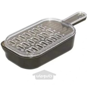 تصویر رنده دو طرفه دسته دار پلاستیکی رنگ قهوه ای ساخت ژاپن Double-sided grater with handle