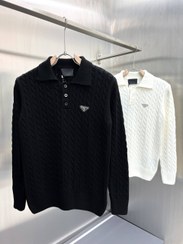 تصویر پلیور بافت PRADA مسترکوالیتی واقعی در دو رنگ پرطرفدار - مشکی / Xl PRADA