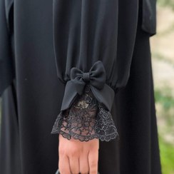 تصویر مانتو عبایی پاپیون سایز آزاد 