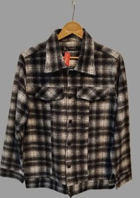 تصویر کت فوتر پشمی چهارخانه - زرشکی کرم / L 