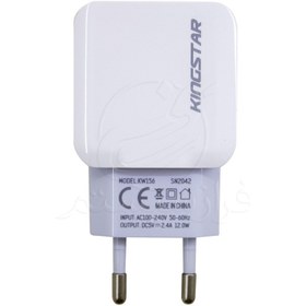 تصویر کلگی فست شارژ KingStar KW156 2.4A 12W KingStar KW156 2Port 2.4A 12W Fast Wall Charger