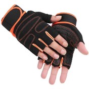 تصویر دستکش دوچرخه سواری مچ بند دار نیم پنجه 