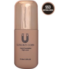 تصویر ست کرم پودر لاکچری کوین به همراه پد ۵۵۳ حجم 30 میلی لیتر LUXURY COIN Balance Natural Liquid Foundation