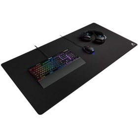 تصویر موس پد 3xl corsair مدل MM500 Extended 3XL Corsair MM500 Extended 3XL Gaming Mouse Pad (122cm x 61cm Surface, Premium Anti-Fray Cloth and Anti-Skid Textured Rubber Base, Plush Rubber, Optimised for High-Performance Gaming Mice) Black