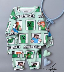 تصویر ست بلوز شلوار بچگانه ماینکرفت STEVE و ALEX سایز ۱۲۰ رنگ سبز 