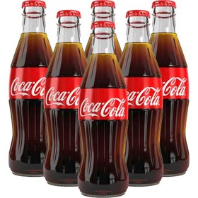 تصویر پکیج 6 عددی نوشابه کوکاکولا شیشه ای ترکیه Coca Cola Original Tat 