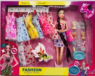 تصویر عروسک باربی مفصلی با حیوان خانگی و لباس ۲۰۱۲ 