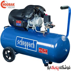 تصویر کمپرسور باد 100 لیتری 2200 وات 8 بار شپخ مدل 5906120901 - HC100DC Scheppach HC100DC COMPRESSOR