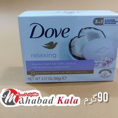 تصویر صابون شیرنارگیل و گل یاس داو relaxing حجم ۹۰ گرم 