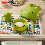 تصویر ست ظروف کودک ایکیا مدل MATA طرح قورباغه ۴ تکه 