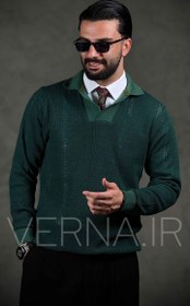 تصویر ژاکت مردانه بافت یقه ایتالیایی زارا 