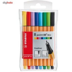 تصویر روان نويس 8 رنگ استابيلو مدل Point 88 Mini ا Stabilo Point 88 Mini 8 Color Rollerball Pen Stabilo Point 88 Mini 8 Color Rollerball Pen