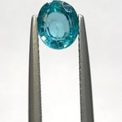 تصویر نگین آپاتیت طبیعی آبی سبز اصل آمریکا تراش اوال سایز 6*7 