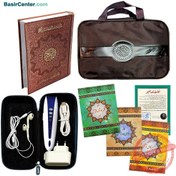 تصویر قلم قرآنی بصیر 8 گیگ BSR280 | بسته شماره 7 با قرآن 604 صفحه عثمان طه (کیف برزنتی) 