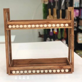 تصویر استند سرو مهره دار ۲ طبقه چوبی 