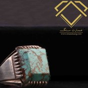 تصویر انگشتر نقره مردانه فیروزه نیشابور 