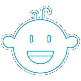 تصویر طرح نئون صورت نوزاد 