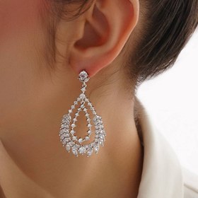 تصویر گوشواره بدل زنانه طرح جواهر Earrings-for-women-with-jewelry-designs