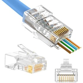 تصویر سوکت میان گذر CAT6 UTP RJ45 Cat6 UTP Network Socket