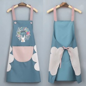 تصویر پیش بند آشپزخانه مدل خرگوش - گل بهی 