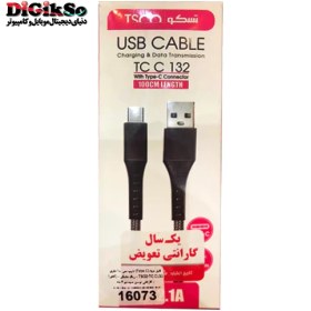 تصویر کابل تایپ سی TSCO TC C132 2.1A 1m TSCO TC C132 2.1A 1m Type-C Cable