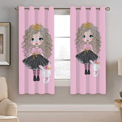 تصویر پرده نیروانا طرح دختر موفرفری مدل هازان کد 8597 سایز 140×200 سانتی متر 