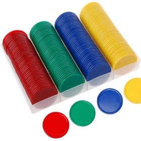 تصویر اسباب بازی آموزشی چیپ های گرد ۱۶۰ عددی برای شمارش اعداد برند kastwave Round Chips Learning Toys 160 Pcs/Set 4 Color Round Chips Counting Numbers Teaching for Crafts Decoration Plastic Counting Chips