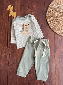 تصویر ست بلوز شلوار کوکالو مدل دایناسور 0-12 ماه کد 18107 