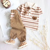 تصویر ست تیشرت و شلوار پسرانه طرح برونو مناسب ۳ ماه تا ۳ سال 