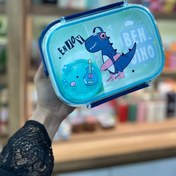 تصویر ظرف غذای سطلی پلاستیکی - دایناسور 