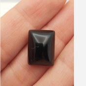 تصویر نگین سنگ اونیکس سیاه مناسب انگشتر و دستبند کد N010 